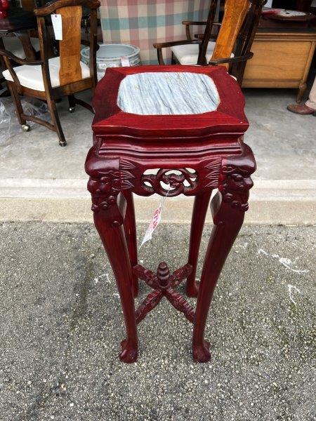 Decorative plant stand with marble top