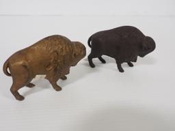 (2) Cast iron buffalo banks