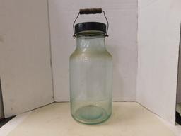 LARGE 16" GREEN / BLUE BAILED JAR