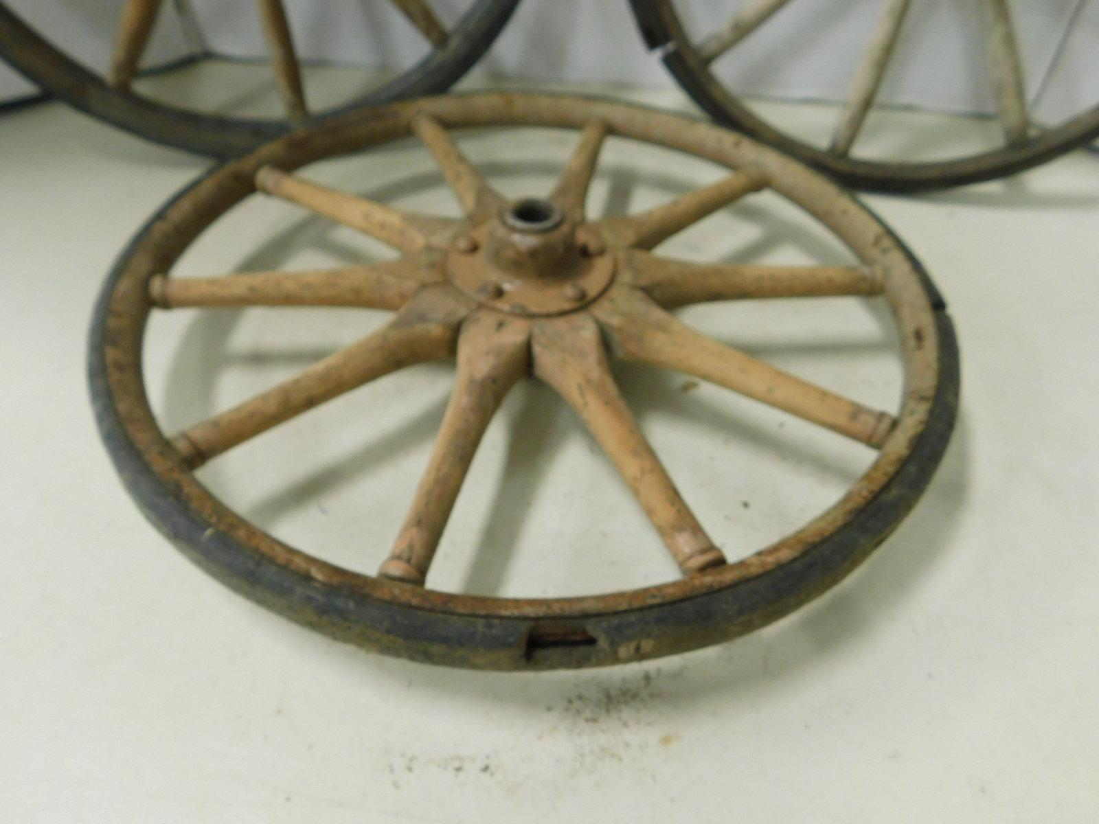 (3) 12" WOODEN BUGGY WHEELS