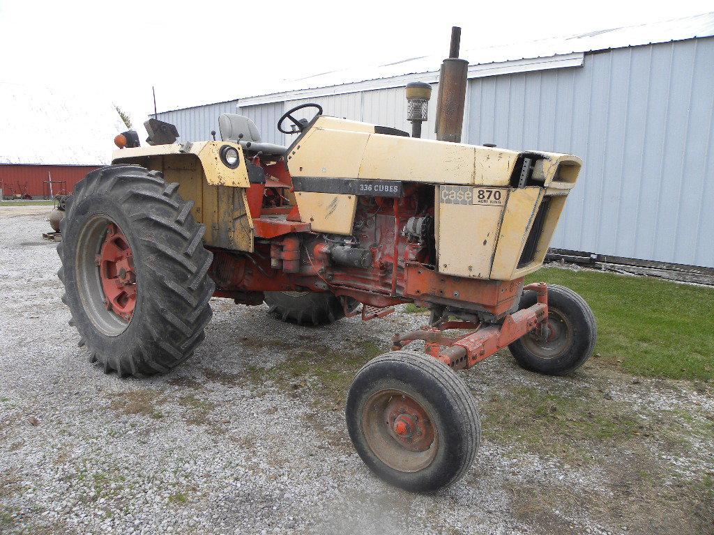 CASE 870 DIESEL TRACTOR W/ NEARLY NEW BARUM 18.4X34 REAR TIRES