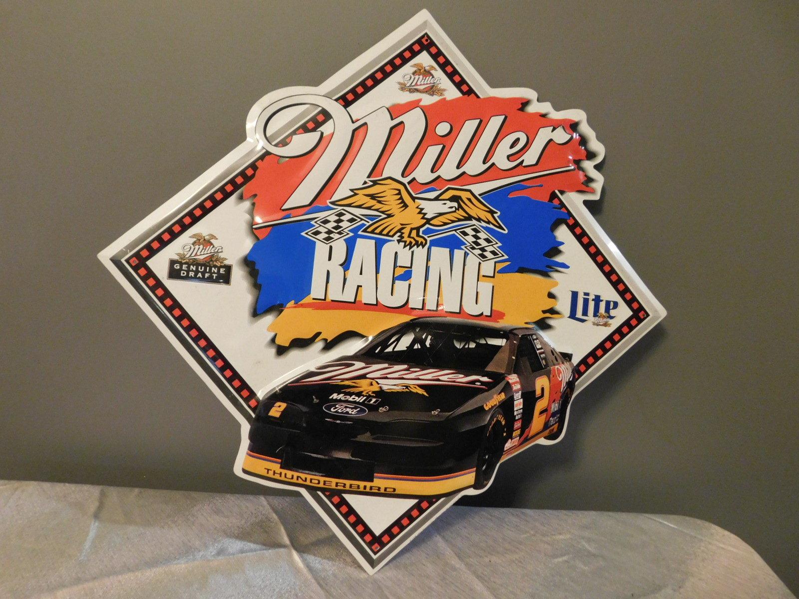 MILLER RACING TIN EMBOSSED SIGN