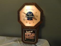 PABST BLUE RIBBON LIGHTED REGULATOR CLOCK