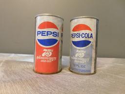 (2) TIN 12OZ PEPSI CANS