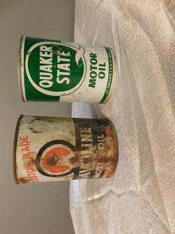 QUAKER STATE & HAVILAND OIL CANS