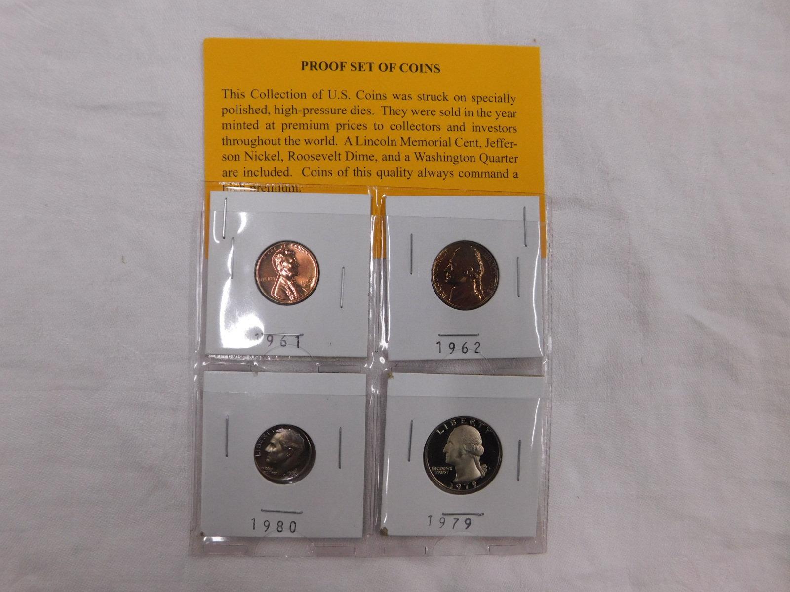 4 OLD PROOF COINS