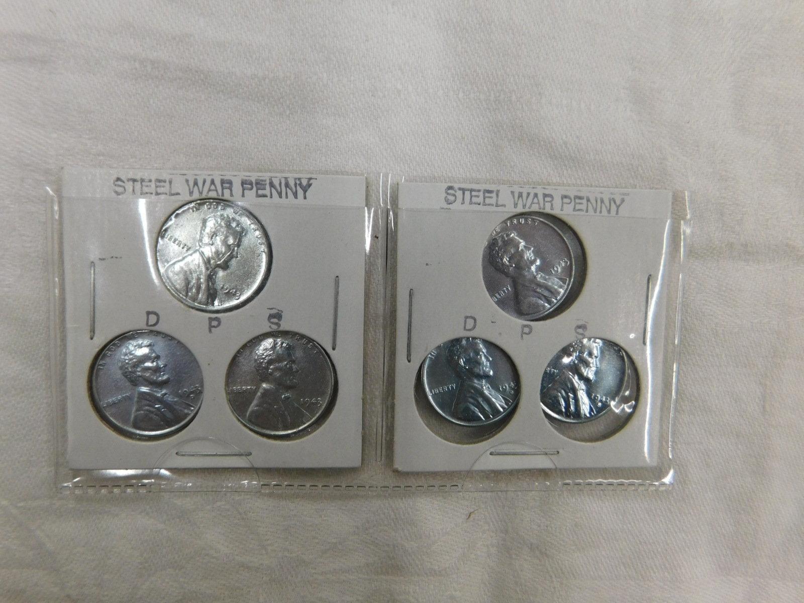 6 D-P-S STEEL WAR PENNIES