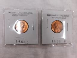 2 BRILLIANT UNCIRCULATED OLD WHEAT CENTS