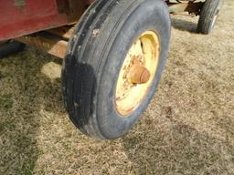 6X10 WOOD BARGE BOX ON JOHN DEERE GEAR W/ HOIST