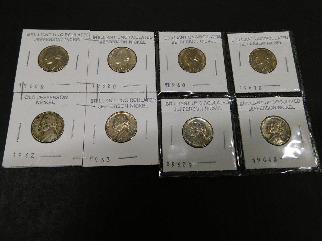 (8) 1960's UNCIRCULATED JEFFERSON NICKELS