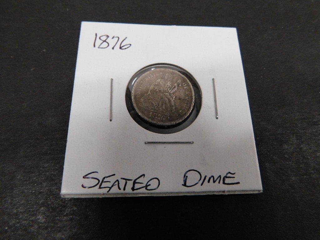 1876 SEATED DIME