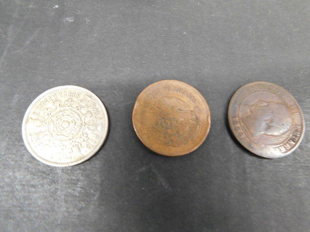 LOT OF FOREIGN COINS TOKENS AND MEDALS