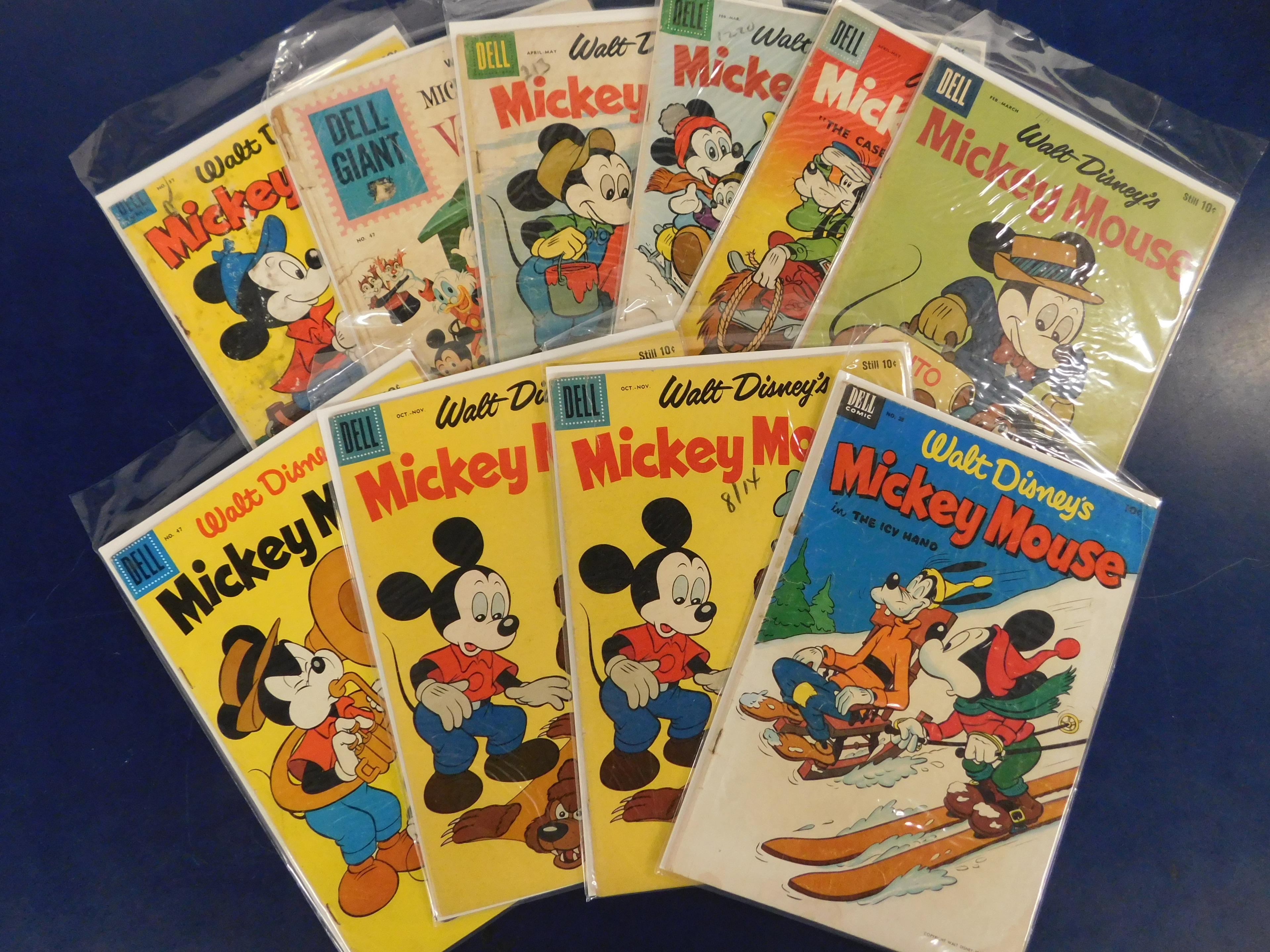 (10) WALT DISNEY "MICKEY MOUSE" COMIC BOOKS - DELL COMIC