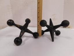 (2) LARGE CAST IRON JACK PAPERWEIGHTS