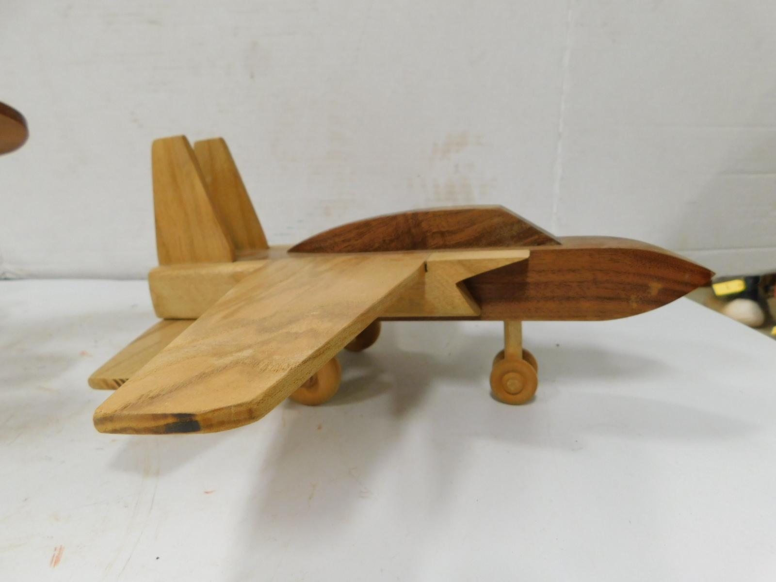 (2) HAND MADE WOODEN AIRPLANES