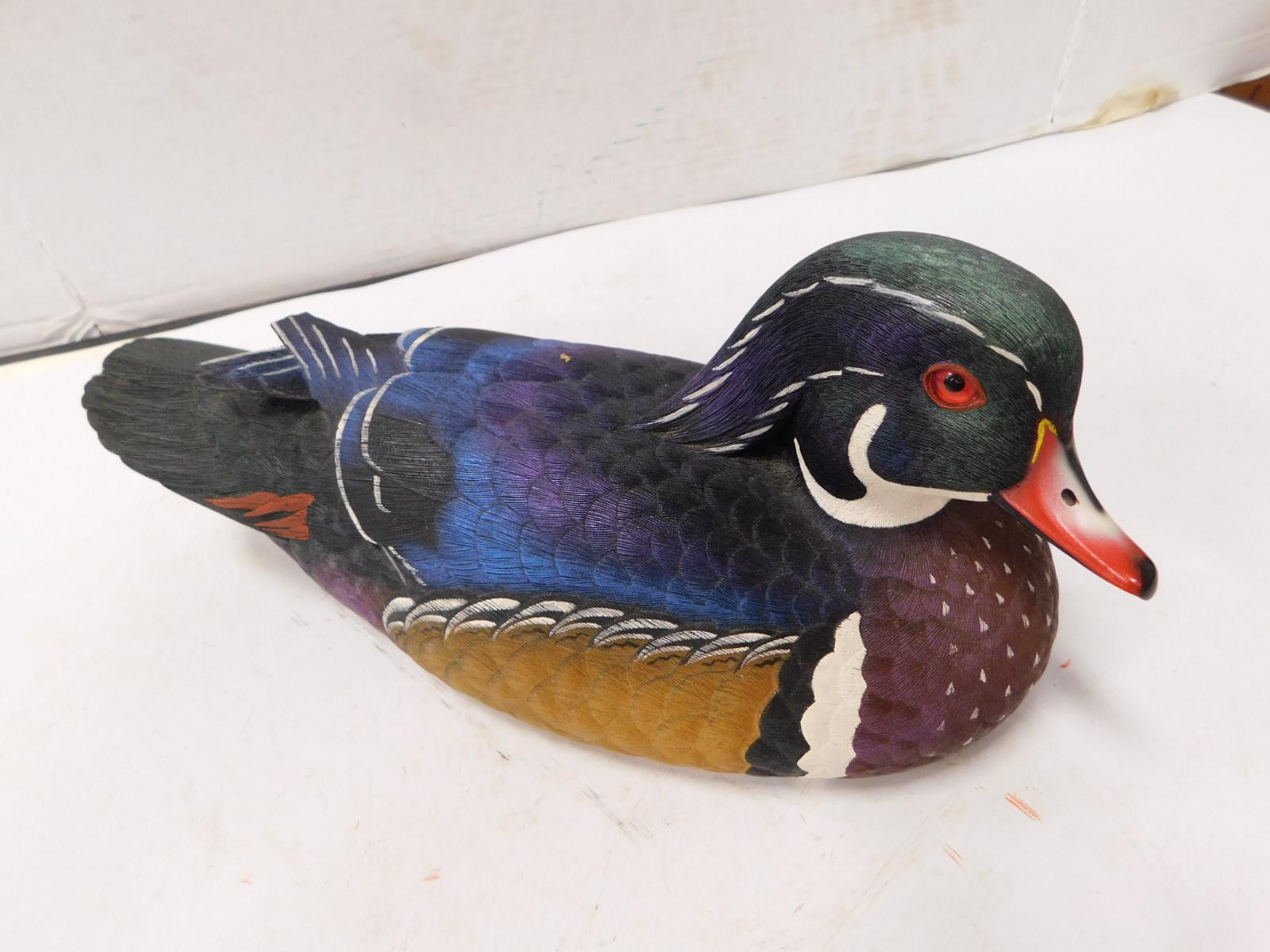 12" WOOD DUCK FIGURINE - JULES A. BOUILLET