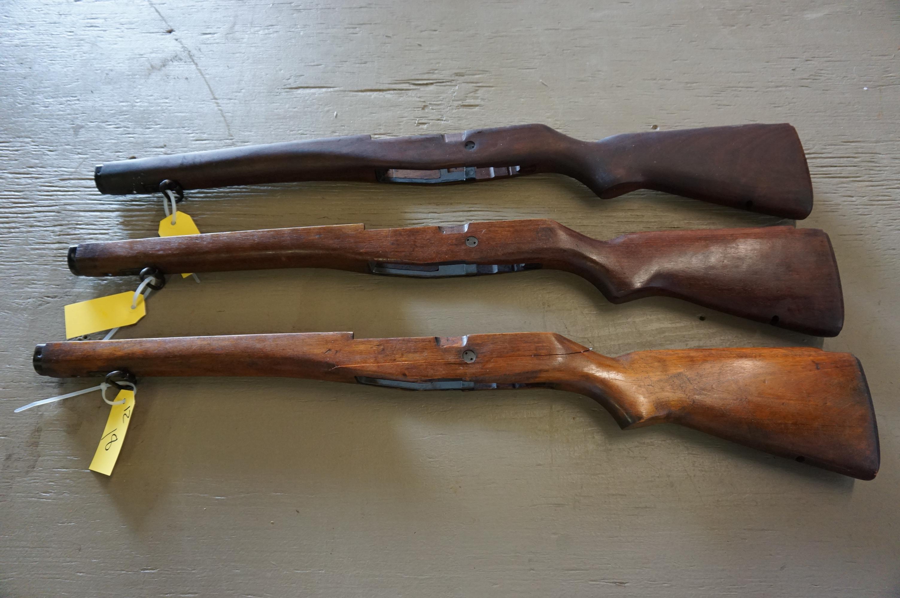 (3) MILITARY RIFLE STOCKS