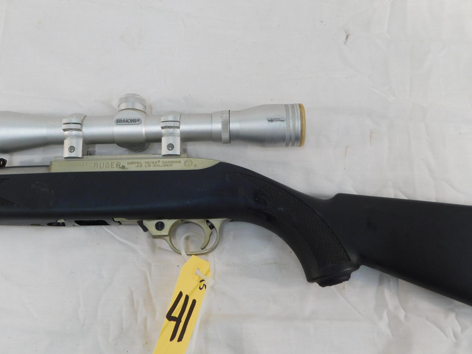 RUGER 10/22 .22LR CAL CARBINE W/ SIMMONS SCOPE