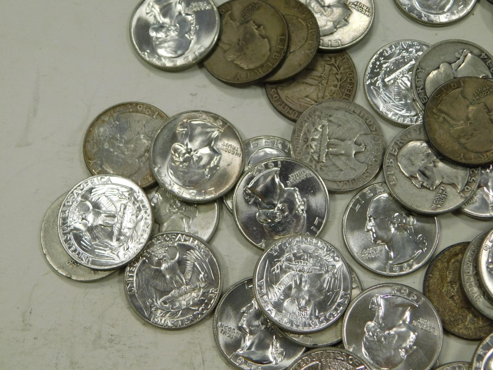 $10 FACE VALUE SILVER QUARTERS