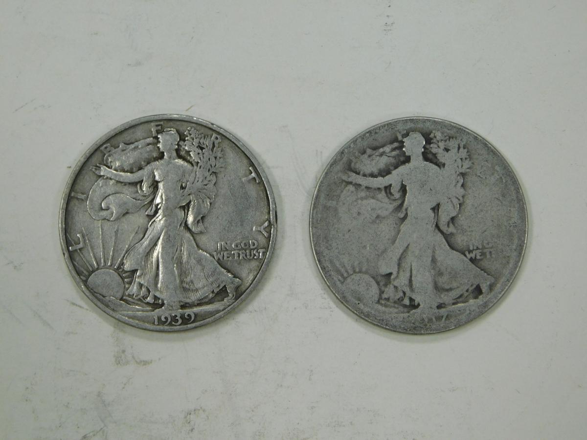 1939S & 1917S LIBERTY HALF DOLLARS