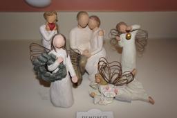 (4) WILLOW TREE ANGELS & (1) UNMARKED ANGEL