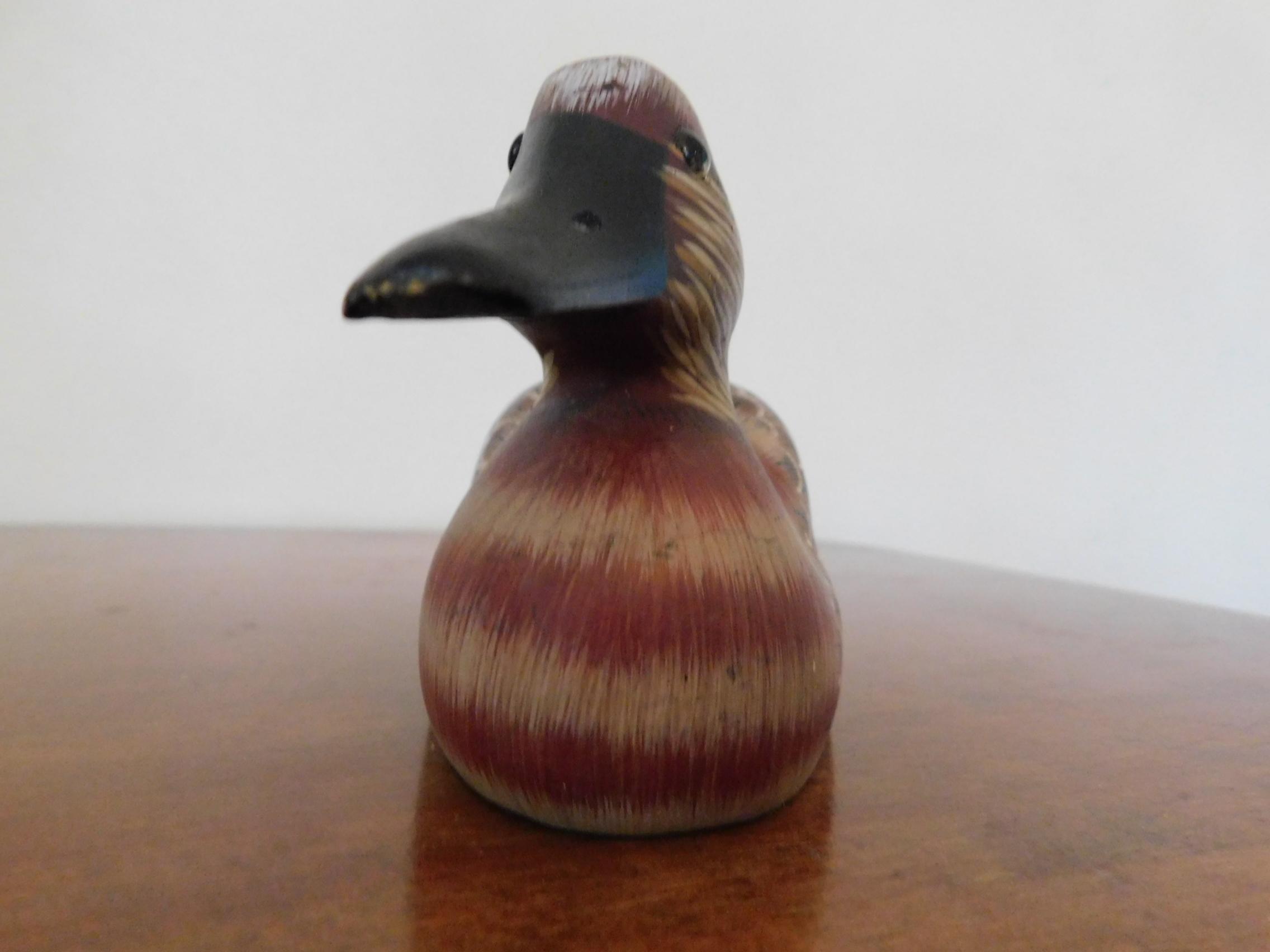 (2) WOODEN DUCK FIGURINES