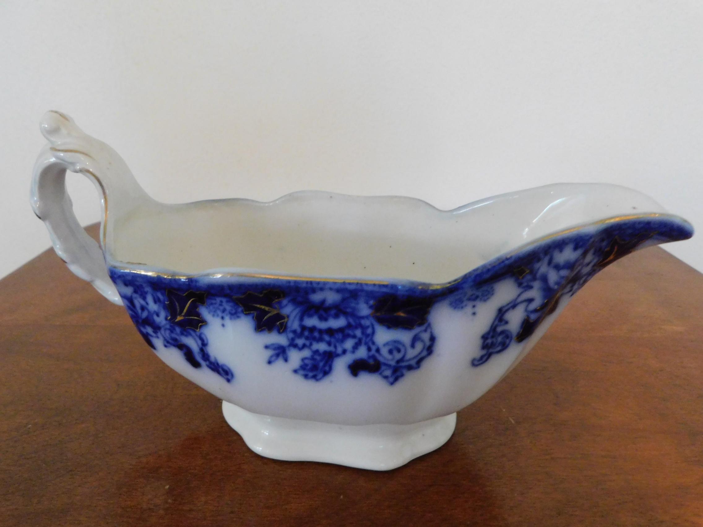 (2) FLOW BLUE GRAVY BOATS