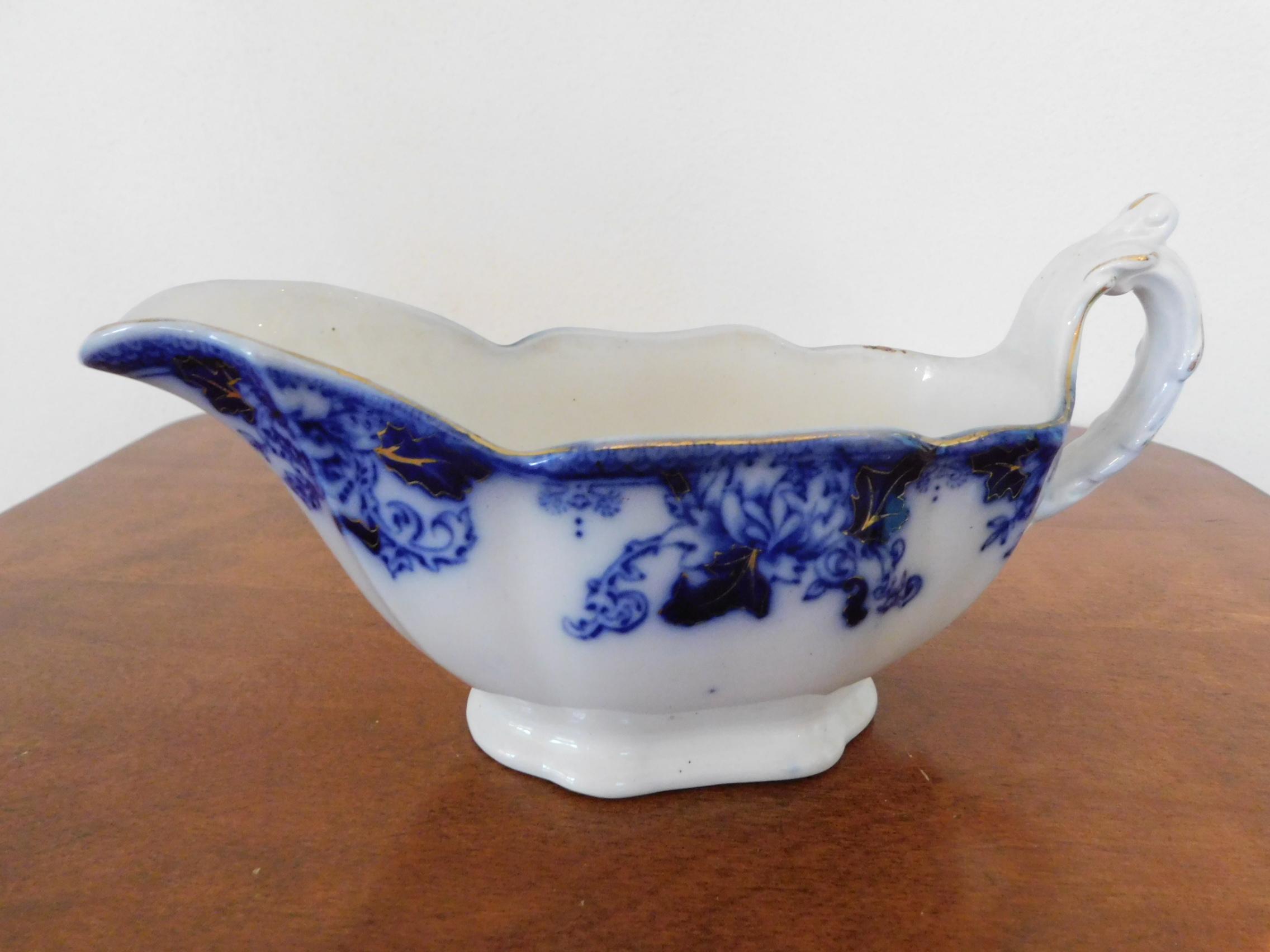 (2) FLOW BLUE GRAVY BOATS