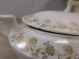 (3) VINTAGE CHINA COVERED DISHES