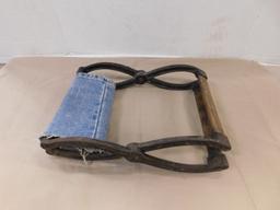 SMALL CAST IRON FOLDING STOOL