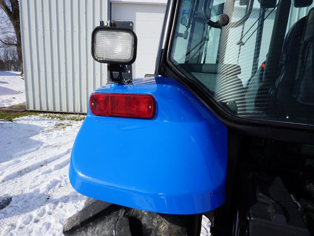 2002 NEW HOLLAND TS110 MFWD TRACTOR W/ BUSH HOG M546 QUICK ATTACH LOADER