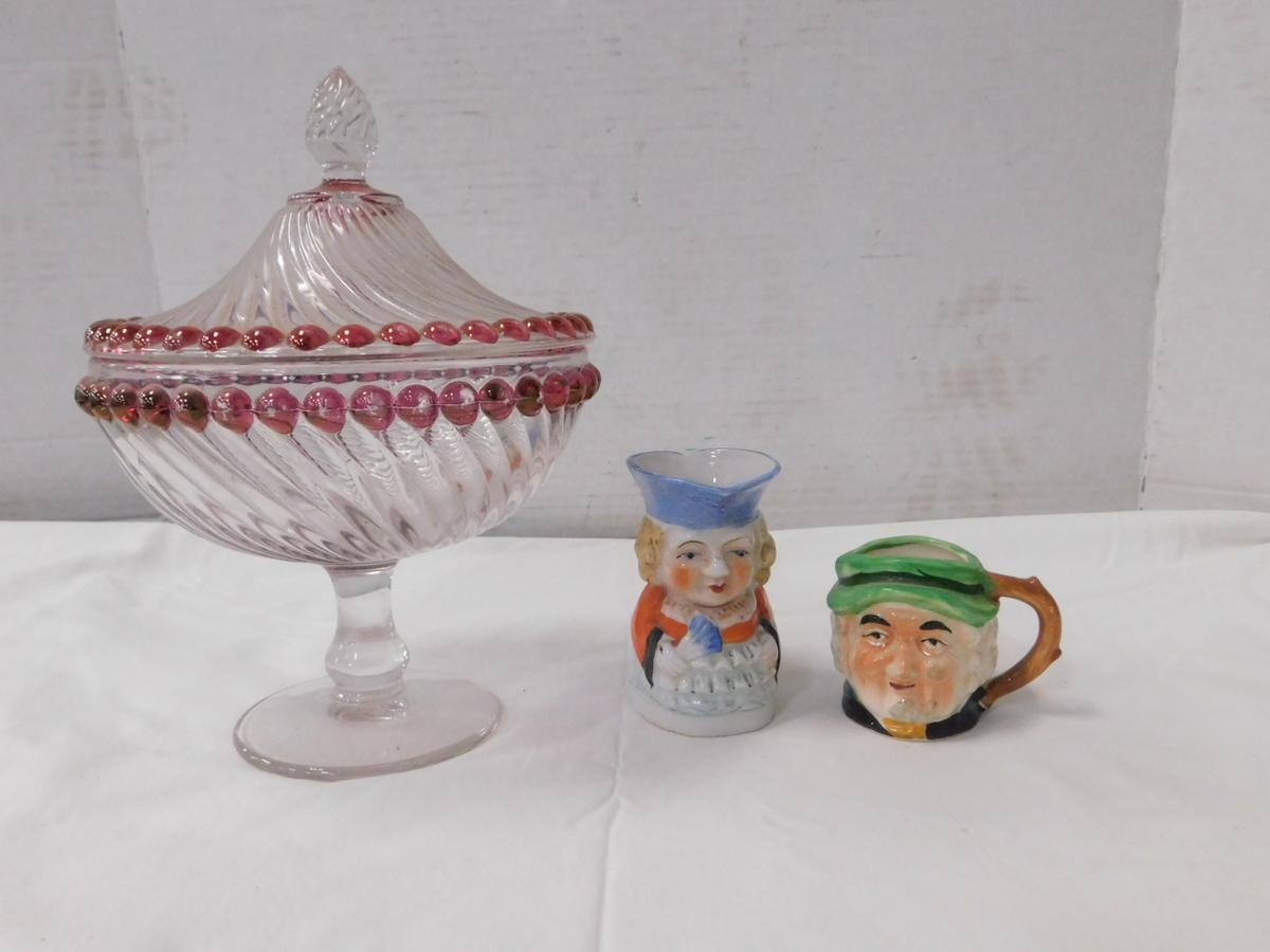 (2) TOBY MUG CUP / PITCHER & CANDY DISH