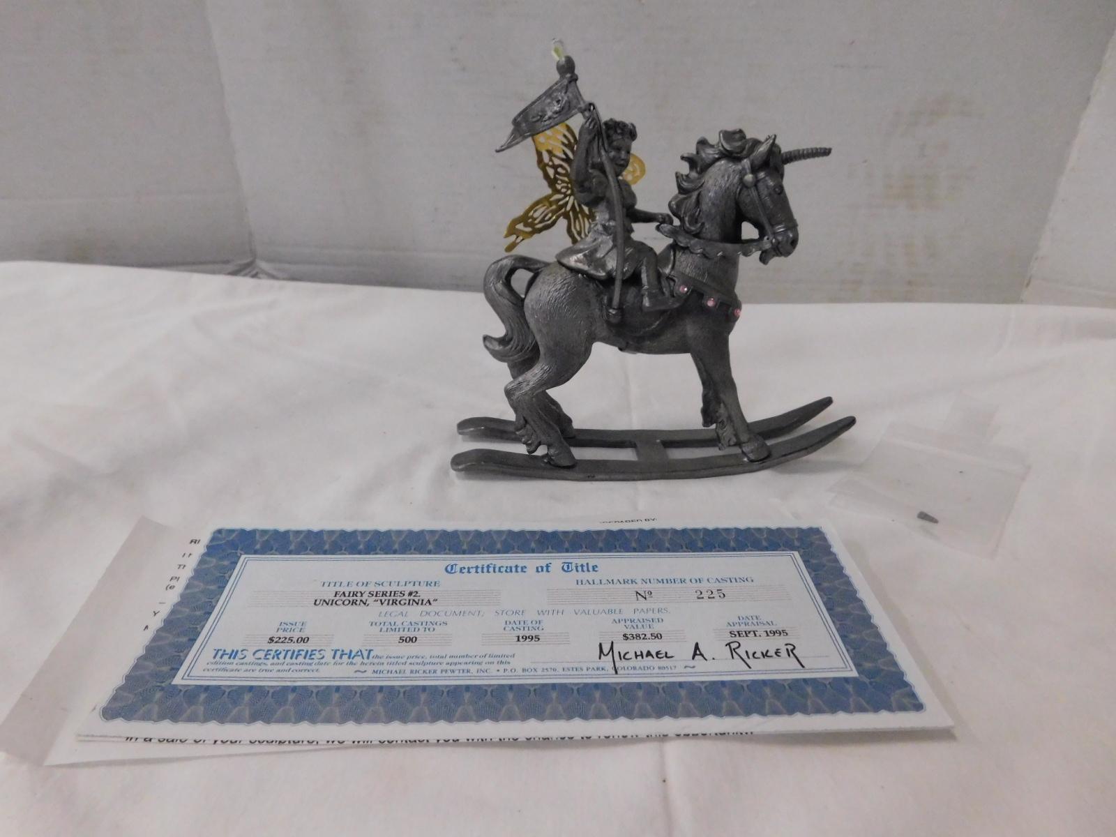 MICHAEL RICKER " UNICORN VIRGINIA" FIGURINE