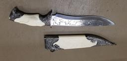 9 3/4" COLLECTOR HUNTING KNIFE W/ SCABBARD - NIB