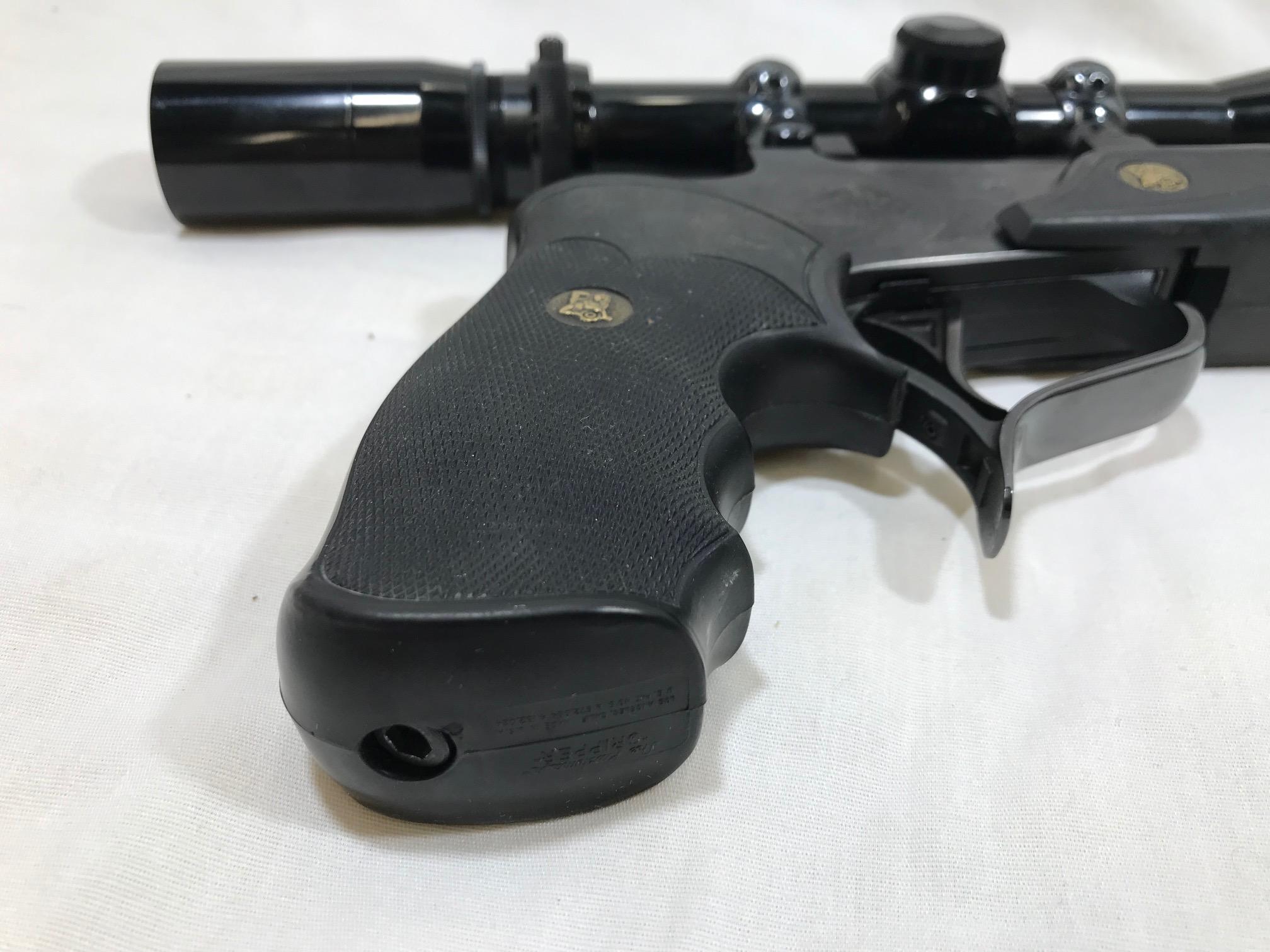 THOMPSON CENTER CONTENDER PISTOL W/ .22 HORNET CAL BARREL & SCOPE