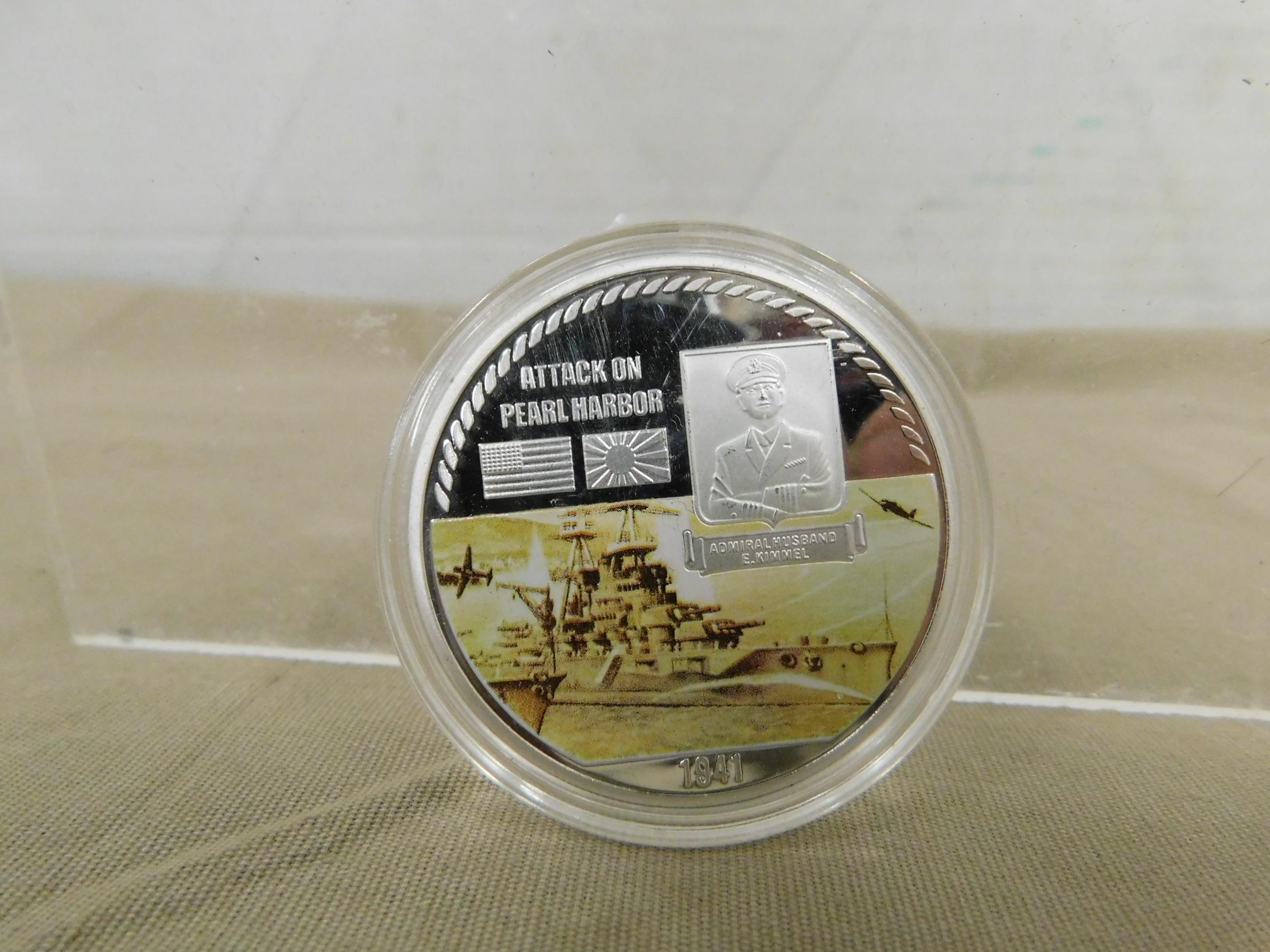 BATTLES OF WORLD WAR II COMMEMORATIVE COIN " ATTACK ON PEARL HARBOR"