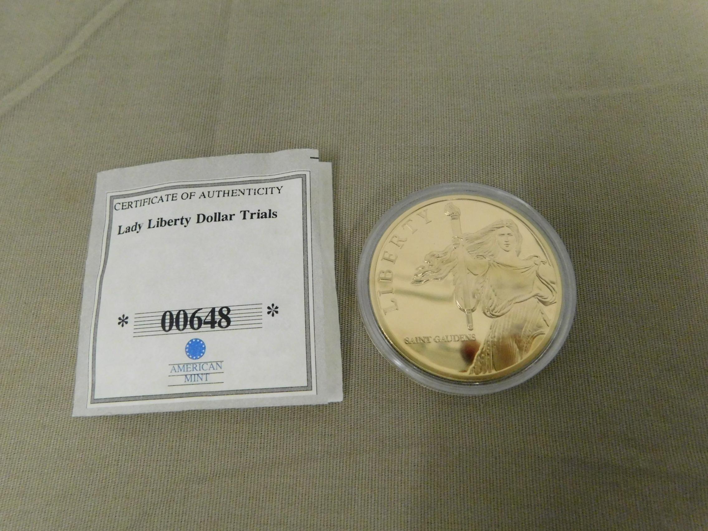 LADY LIBERTY DOLLAR TRIAL COIN - "SAINT-GAUDENS DOLLAR TRIAL"