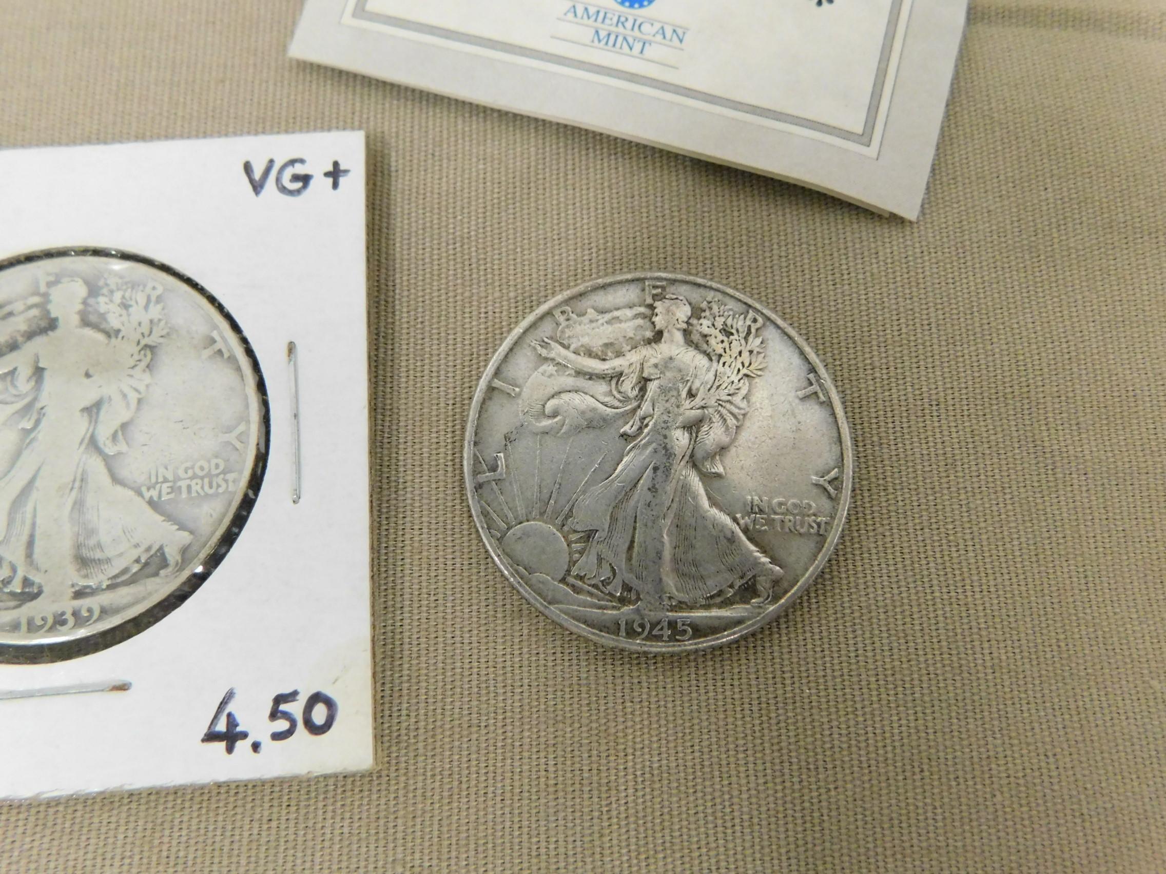 (5) WALKING LIBERTY HALF DOLLARS