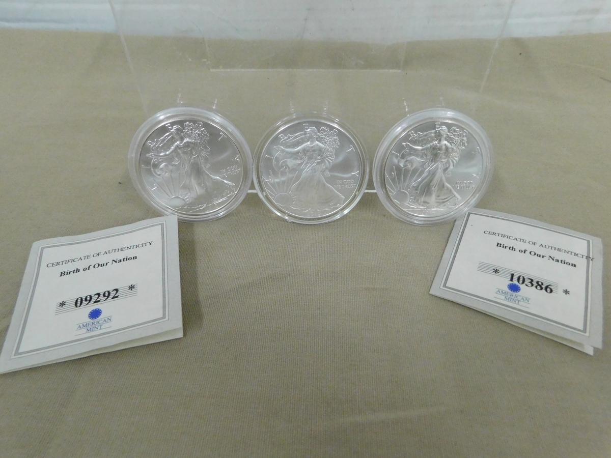 (3) .999 SILVER COMMEMORATIVE COINS