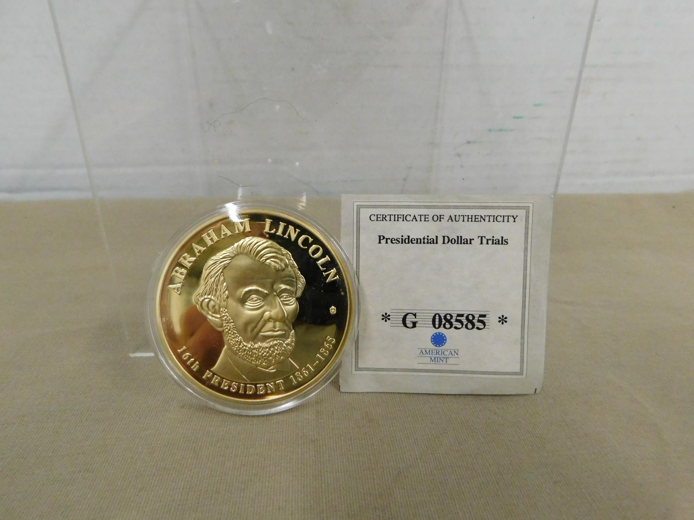 ABRAHAM LINCOLN PRESIDENTIAL DOLLAR TRIALS COIN - PROOF