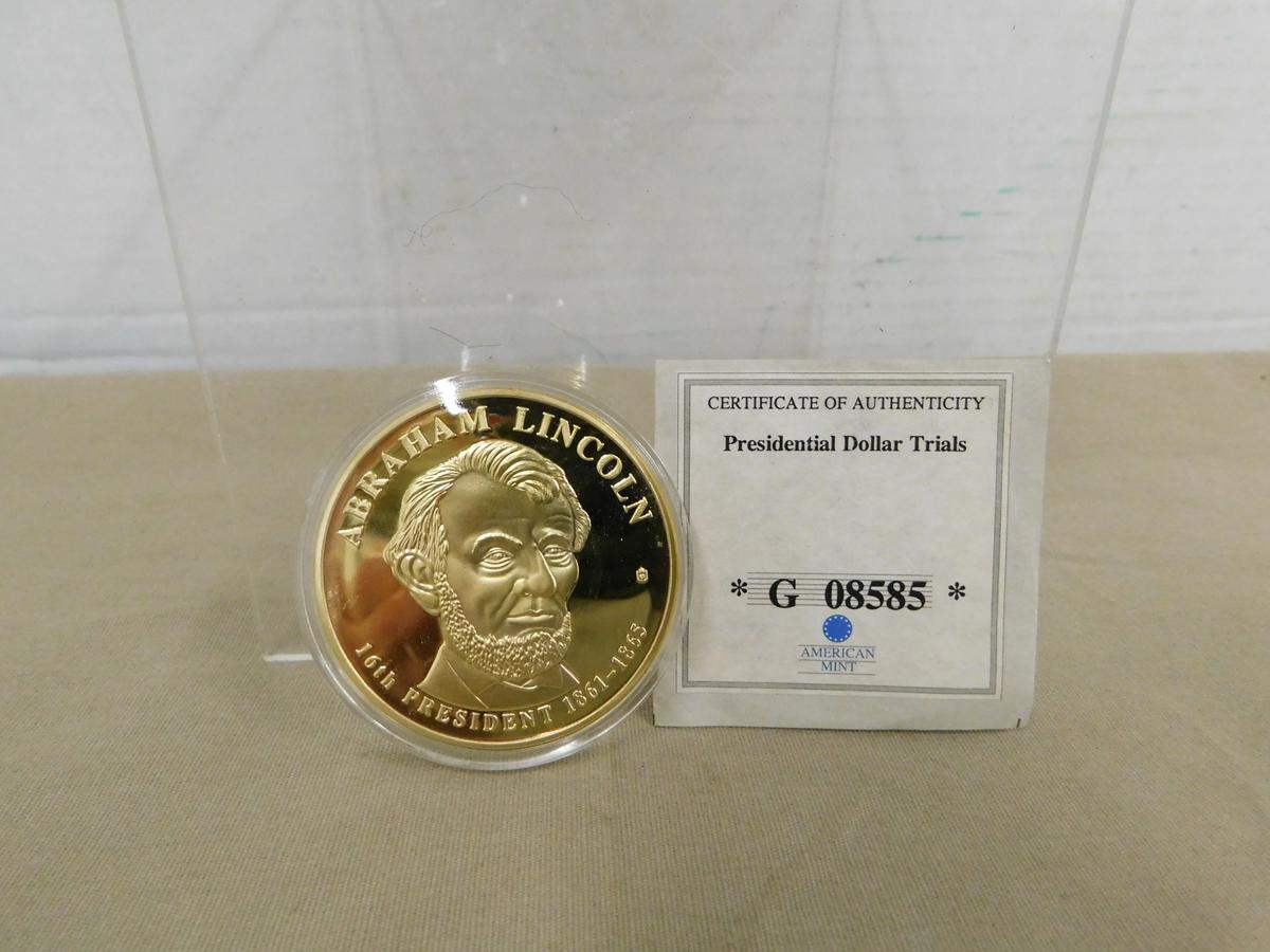 ABRAHAM LINCOLN PRESIDENTIAL DOLLAR TRIALS COIN - PROOF