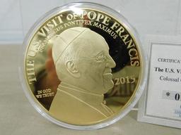 2015 "THE U.S. VISIT OF POPE FRANCIS" COLOSSAL PROOF COIN