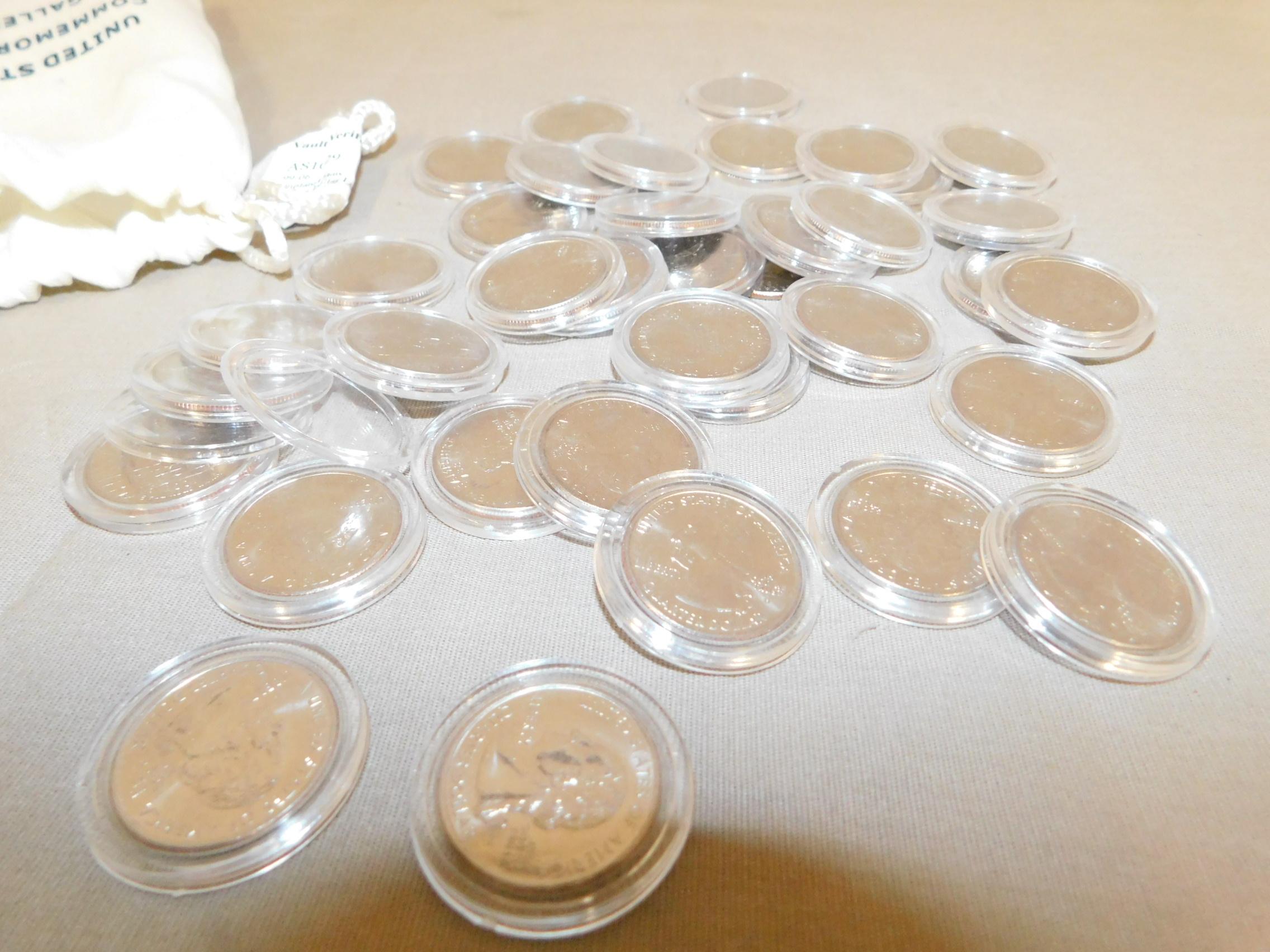BAG OF 37 UNPLATED STATE QUARTERS