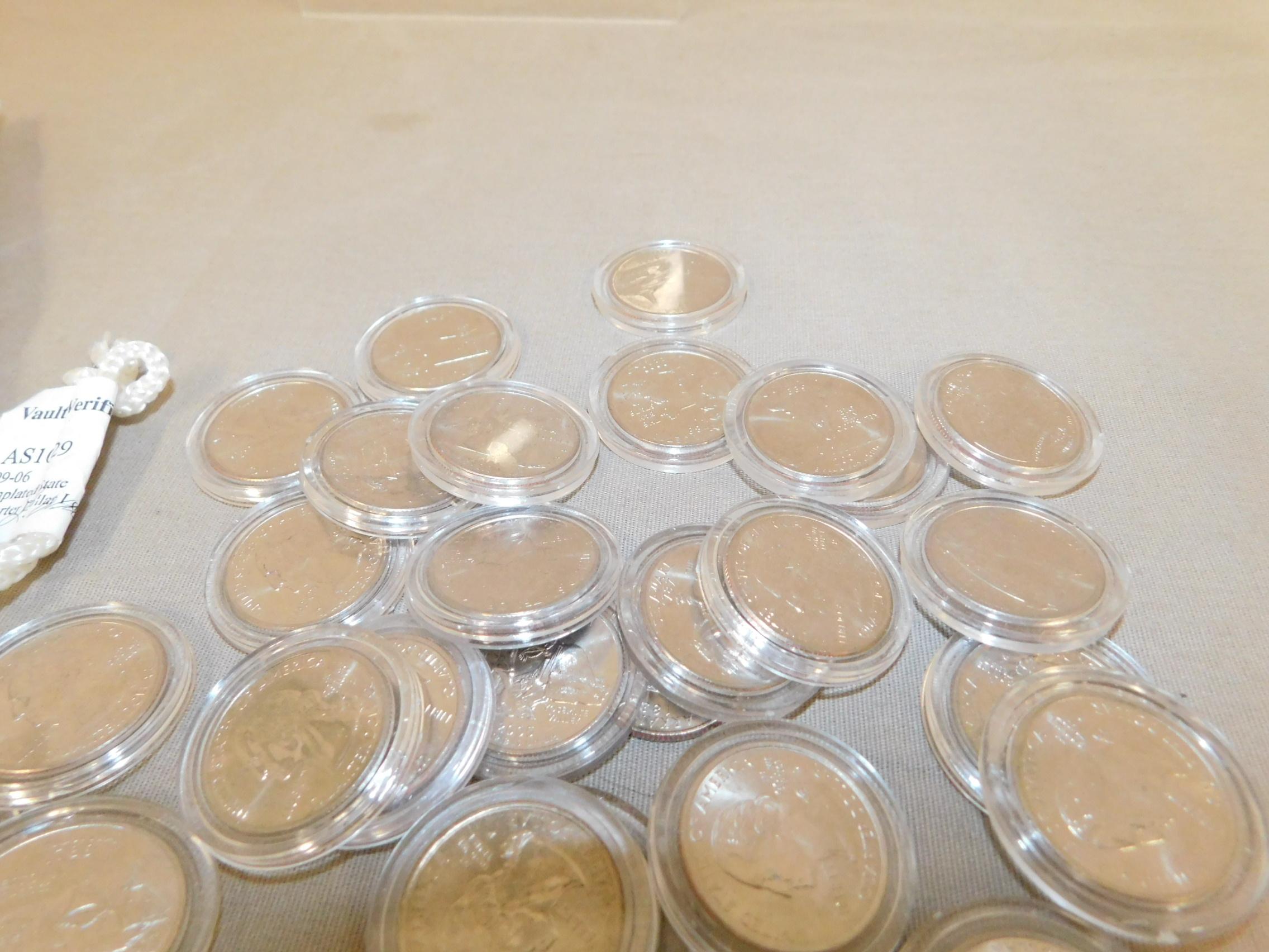 BAG OF 37 UNPLATED STATE QUARTERS