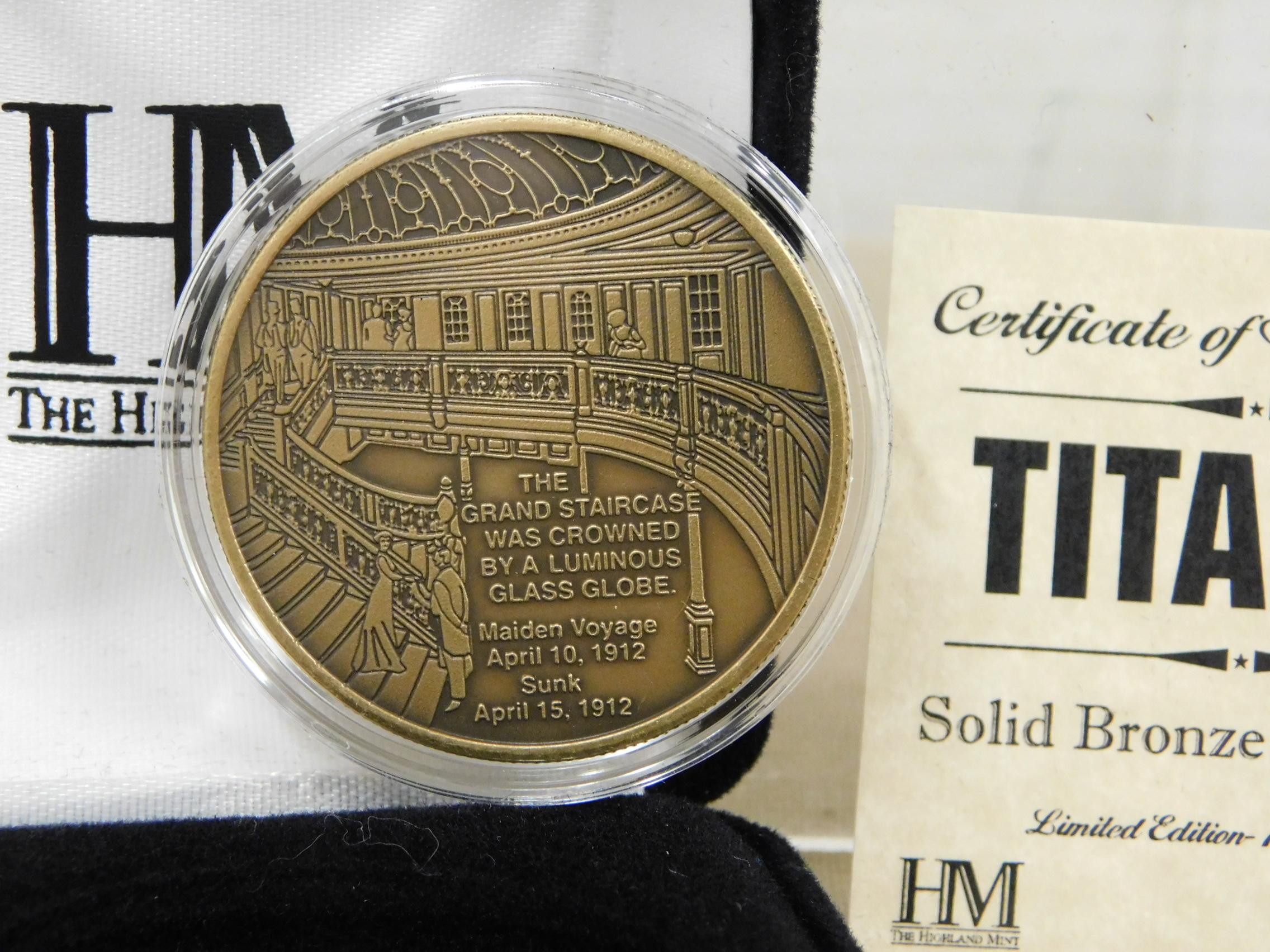 THE HIGHLAND MINT BRONZE "TITANIC" MEDALLION