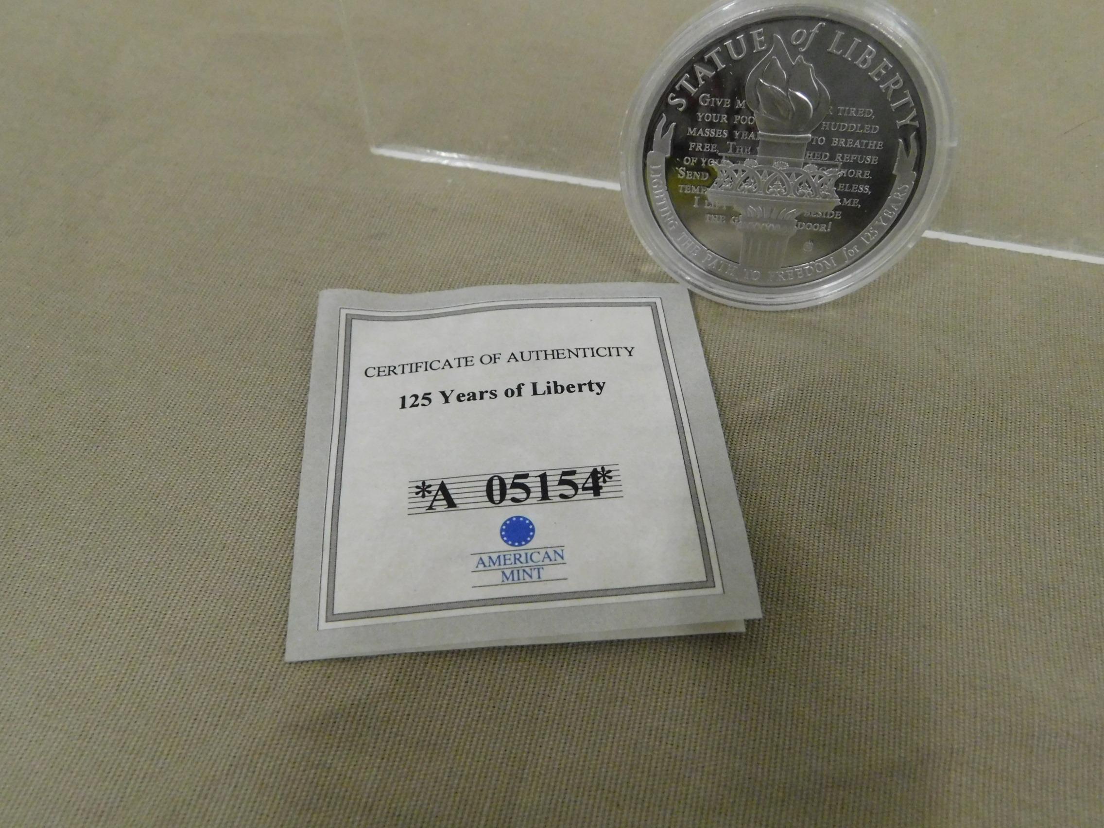 125 YEARS OF LIBERTY COMMEMORATIVE PROOF COIN