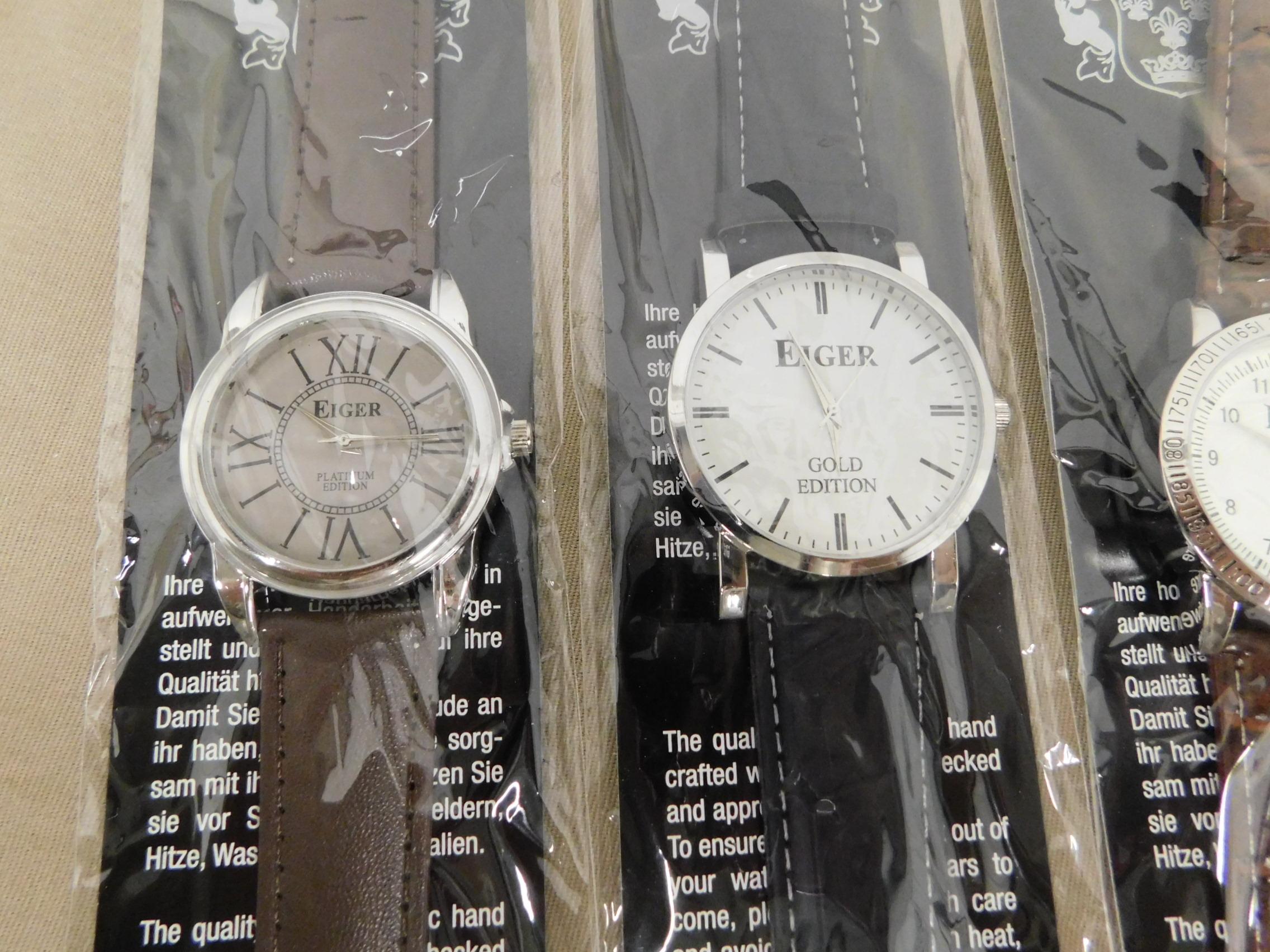 (4) EIGER WRIST WATCHES