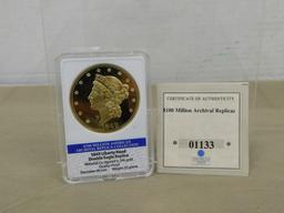 1849 LIBERTY HEAD DOUBLE EAGLE REPLICA COMMEMORATIVE COIN