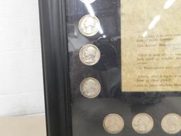 FRAMED WASHINGTON SILVER QUARTER COLLECTION