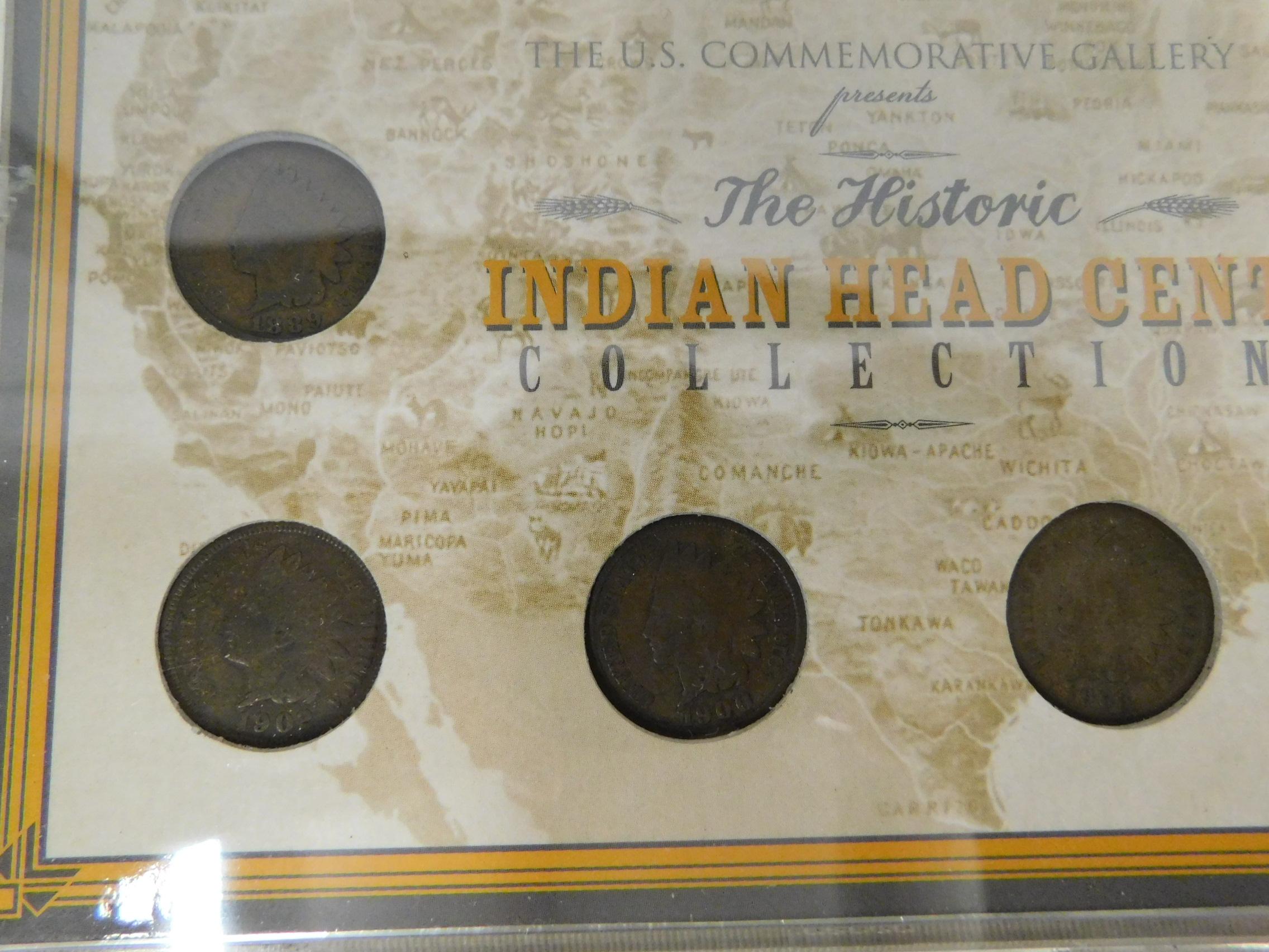 DISPLAY OF (10) INDIAN HEAD CENTS